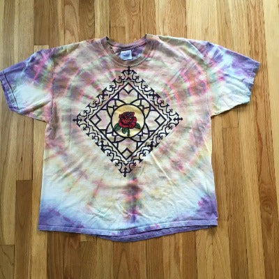 Authentic Vintage Y2K Ed Donohue Rose Tie Dye T-Shirt XL Tie Dye