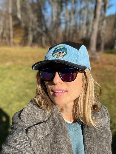 "Blue Roses" Corduroy Camp Cap Tattoo Bertha