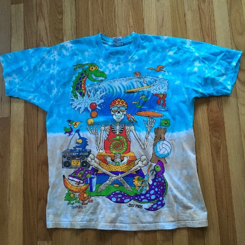 Authentic Vintage Deadstock 90s Liquid Blue Joey Mars Beach Autographed T-Shirt XL USA