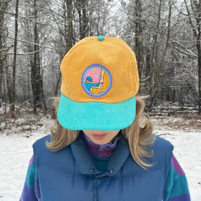 "Power Crystals" Corduroy Cotton Snapback Cap