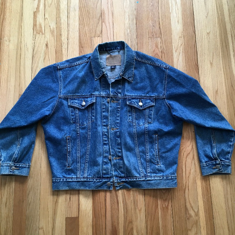 Hand Painted Denim Jean Jacket Large