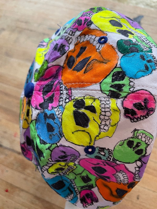 "Skull Pile" Hand Drawn All Over Cap Vintage Snapback