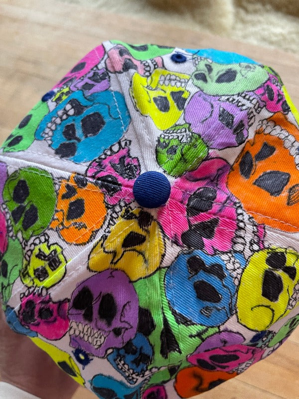 "Skull Pile" Hand Drawn All Over Cap Vintage Snapback