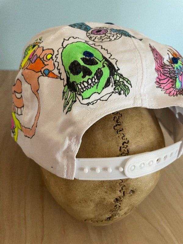 "Pink Stealie" Hand Drawn All Over Cap Vintage Snapback