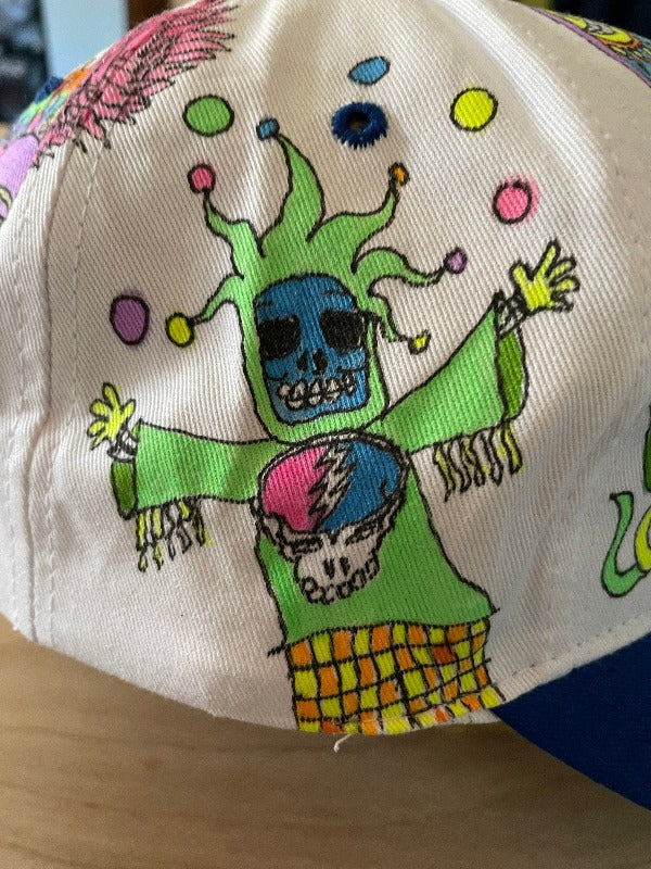 "Pink Stealie" Hand Drawn All Over Cap Vintage Snapback