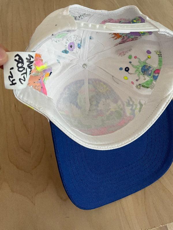 "Pink Stealie" Hand Drawn All Over Cap Vintage Snapback