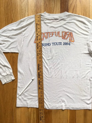 Autentiškas vintage 1984 m. „Grateful Dead Dancing Skeletons“ turo marškinėliai ilgomis rankovėmis L/XL