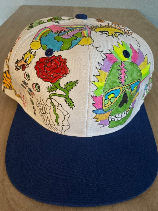 "Over the Rainbow" Hand Drawn All Over Cap Vintage Snapback
