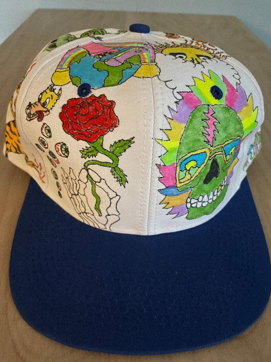 "Over the Rainbow" Hand Drawn All Over Cap Vintage Snapback