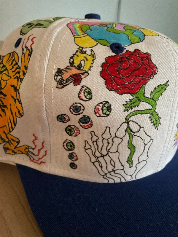 "Over the Rainbow" Hand Drawn All Over Cap Vintage Snapback