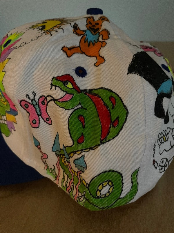 "Over the Rainbow" Hand Drawn All Over Cap Vintage Snapback