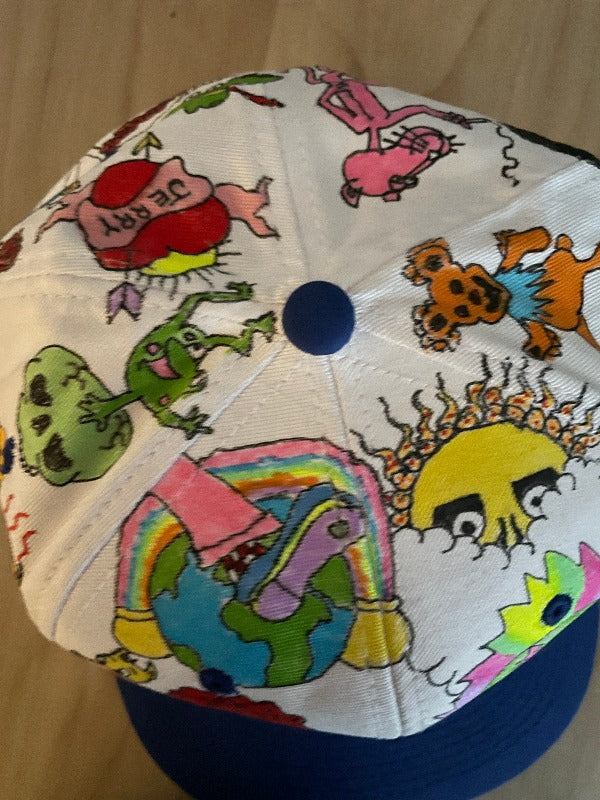 "Over the Rainbow" Hand Drawn All Over Cap Vintage Snapback