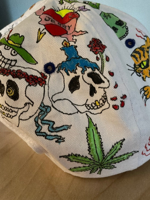 "Over the Rainbow" Hand Drawn All Over Cap Vintage Snapback