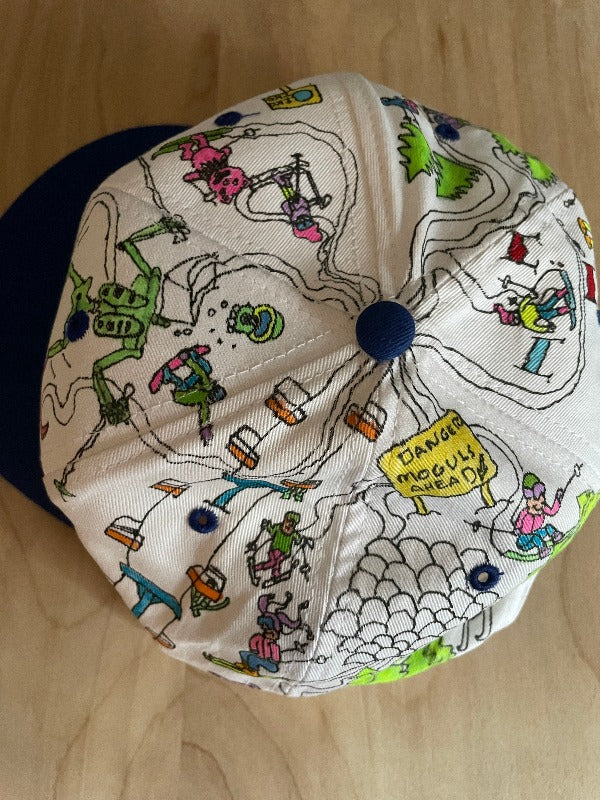 "Ski Dead" Hand Drawn All Over Cap Vintage Snapback