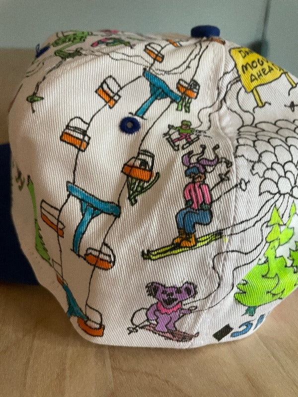 "Ski Dead" Hand Drawn All Over Cap Vintage Snapback