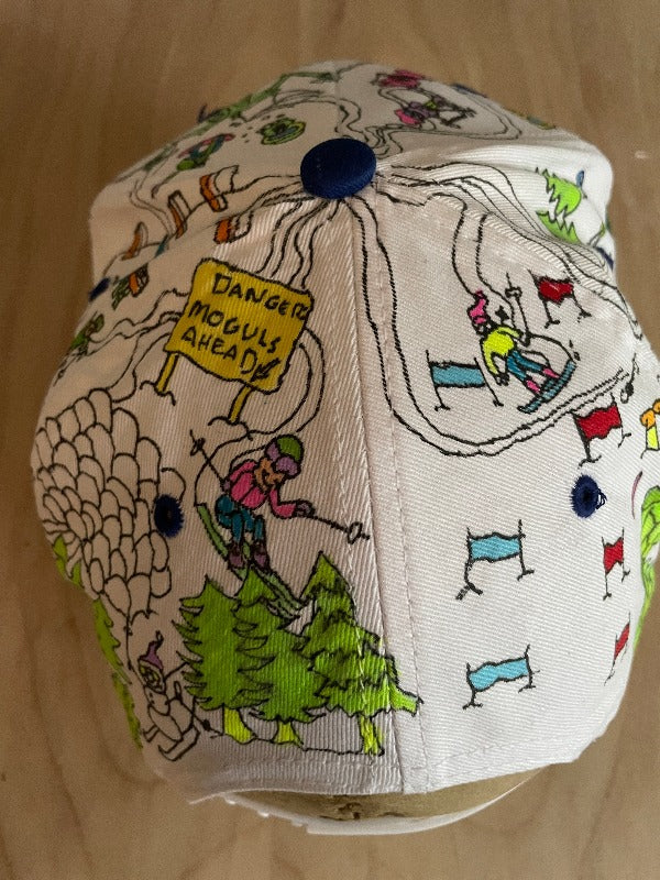 "Ski Dead" Hand Drawn All Over Cap Vintage Snapback