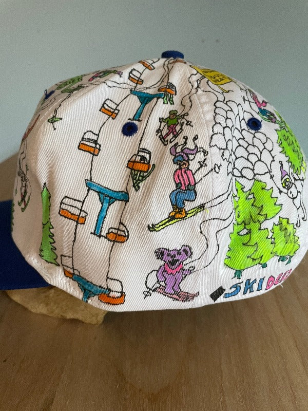 "Ski Dead" Hand Drawn All Over Cap Vintage Snapback