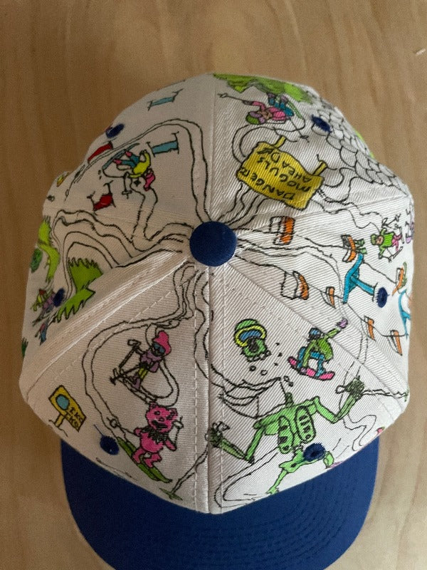 "Ski Dead" Hand Drawn All Over Cap Vintage Snapback