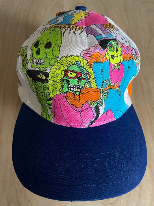 "Big 3" Hand Drawn All Over Cap Vintage Snapback