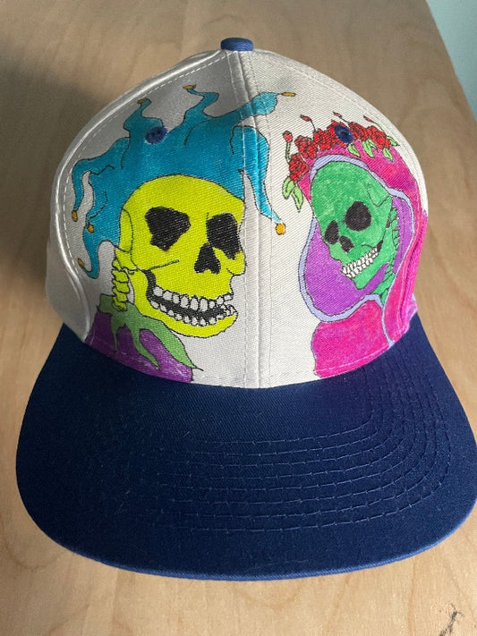 Double Trouble" Hand Drawn All Over Cap Vintage Snapback