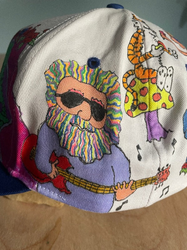 Double Trouble" Hand Drawn All Over Cap Vintage Snapback