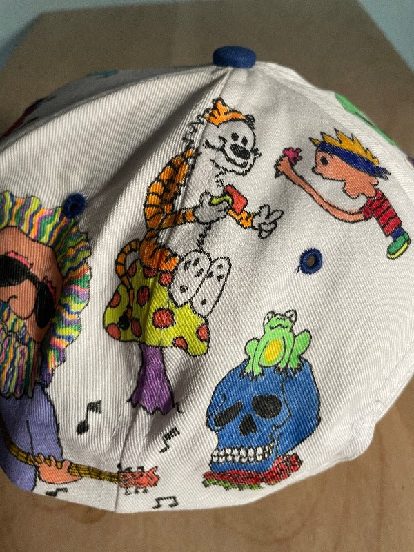 Double Trouble" Hand Drawn All Over Cap Vintage Snapback