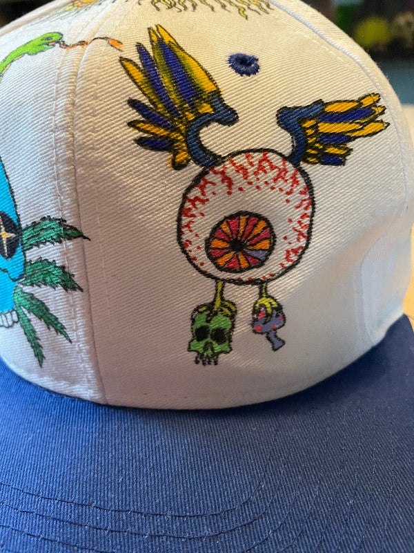 "Flying Eye" Hand Drawn All Over Cap Vintage Snapback