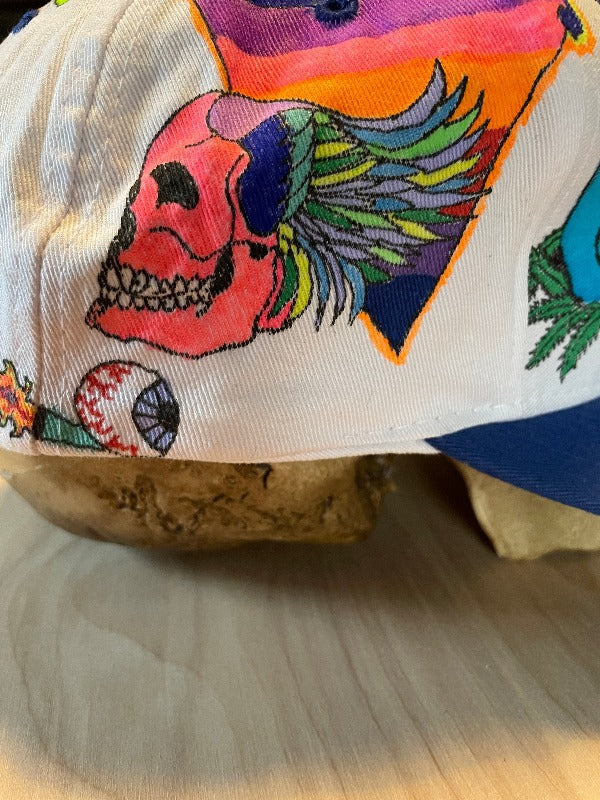 "Flying Eye" Hand Drawn All Over Cap Vintage Snapback