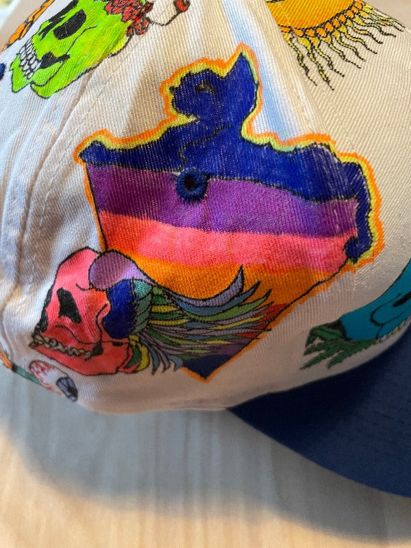 "Flying Eye" Hand Drawn All Over Cap Vintage Snapback