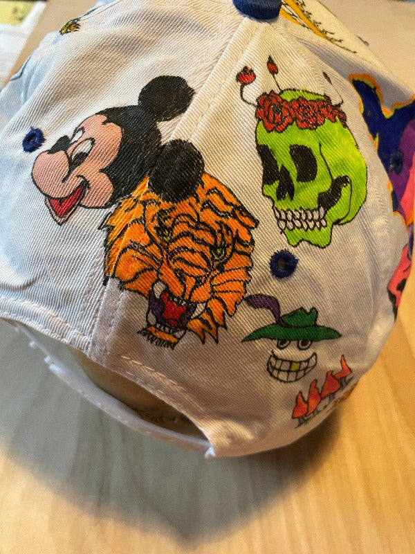 "Flying Eye" Hand Drawn All Over Cap Vintage Snapback