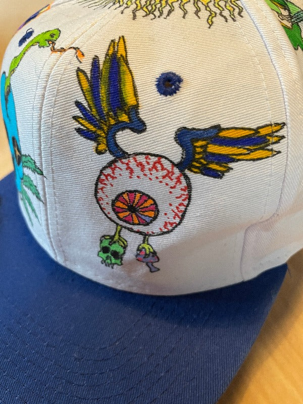 "Flying Eye" Hand Drawn All Over Cap Vintage Snapback