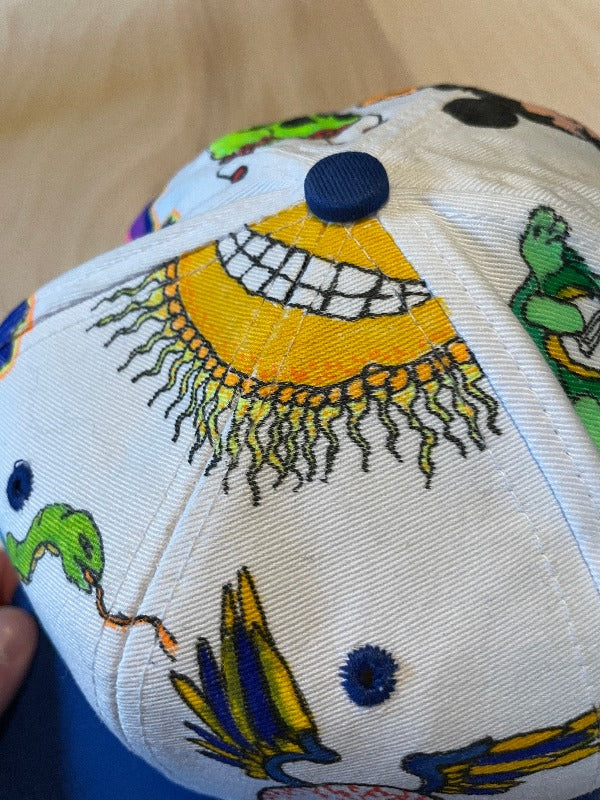 "Flying Eye" Hand Drawn All Over Cap Vintage Snapback