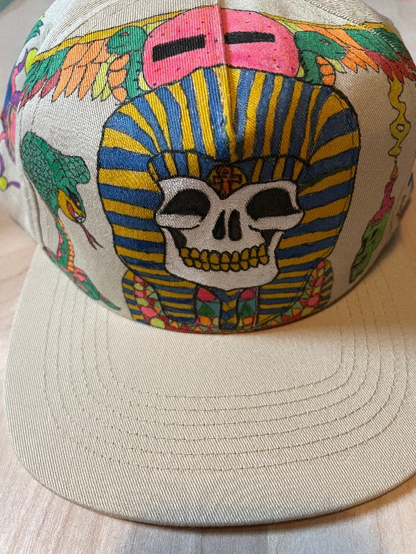"Pharaoh" Hand Drawn All Over Cap Snapback