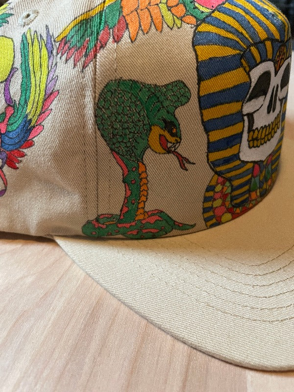 "Pharaoh" Hand Drawn All Over Cap Snapback