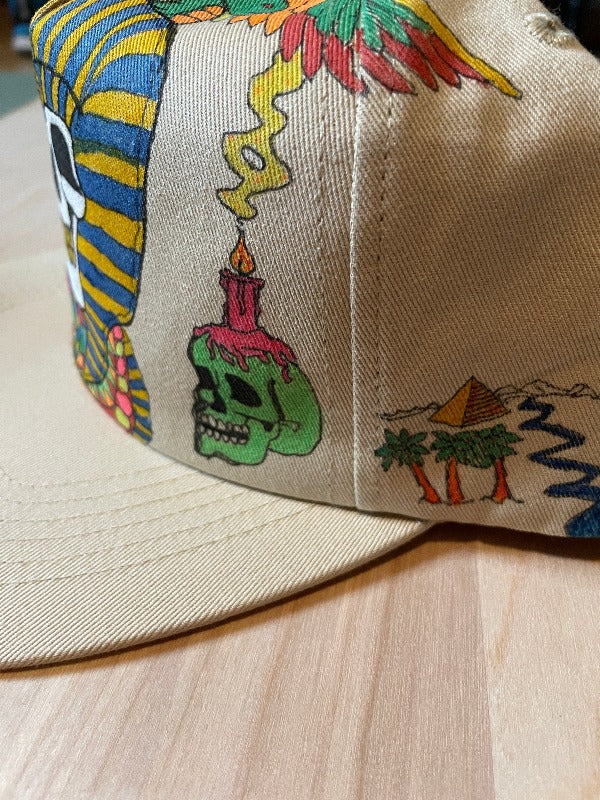 "Pharaoh" Hand Drawn All Over Cap Snapback