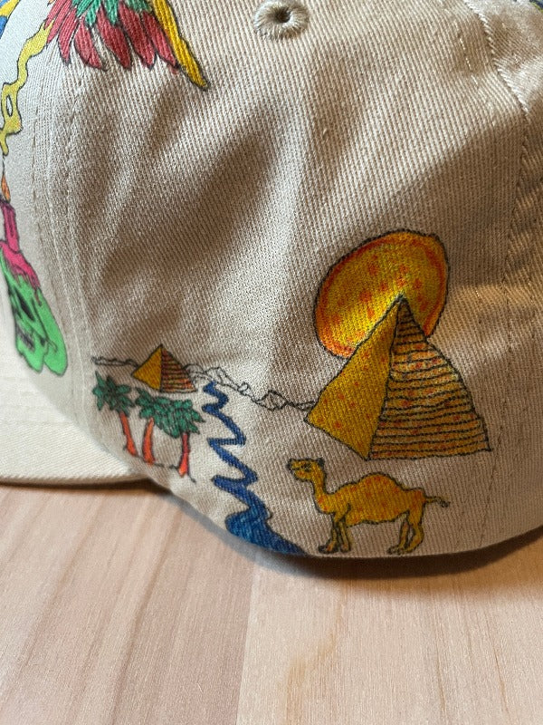 "Pharaoh" Hand Drawn All Over Cap Snapback