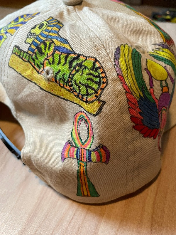 "Pharaoh" Hand Drawn All Over Cap Snapback