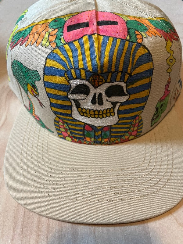 "Pharaoh" Hand Drawn All Over Cap Snapback
