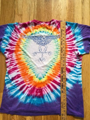 Autentiški vintažiniai 80-ųjų Lisa Chapman Mikio marškinėliai Tie Dye XL Hawk
