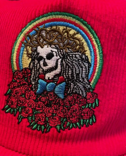 Uncle Sam Thorne Snapback Cap Red Skull & Roses