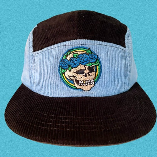 "Blue Roses" Corduroy Camp Cap Tattoo Bertha