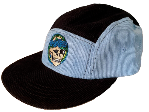 "Blue Roses" Corduroy Camp Cap Tattoo Bertha