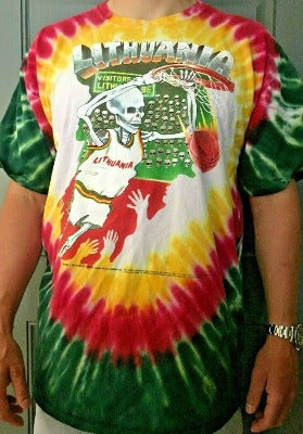 Lithuania Olympic Basketball Tie Dye T-Shirt 1992 Reissue Tee Slam Dunk