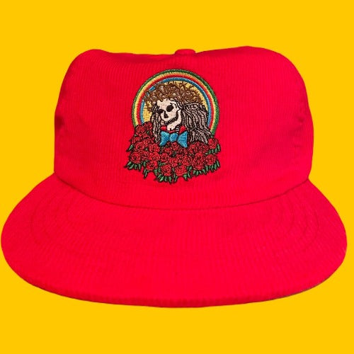 Uncle Sam Thorne Snapback Cap Red Skull & Roses