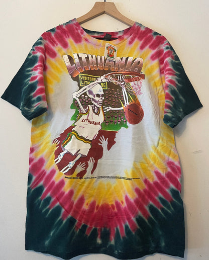 Lithuania Olympic Basketball Tie Dye T-Shirt 1992 Reissue Tee Slam Dunk