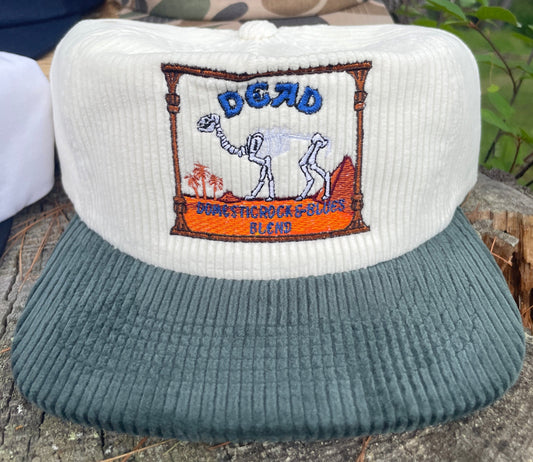 Dead Camel Skeleton Hat Wide Wale Corduroy Cotton 5 Panel Trucker Cap Snapback