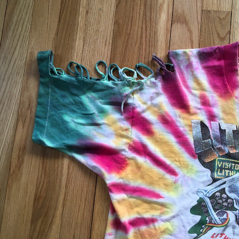 Authentic Vintage 1992 Lithuania Basketball T-Shirt Tie Dye XL