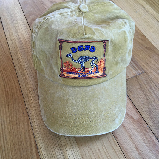 Dead Camel Skeleton Washed Twill Cotton 5 Panel Dad Cap Strapback