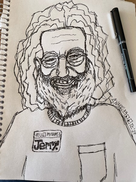 Jerry Name Tag Sketch Book Pen Drawing