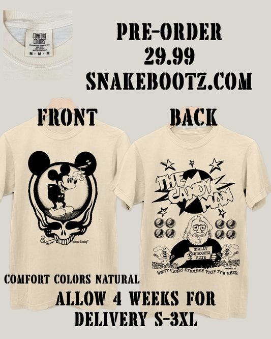 Pre-Order Steamboat Willie x Candyman Comfort Colors Natural T-Shirt